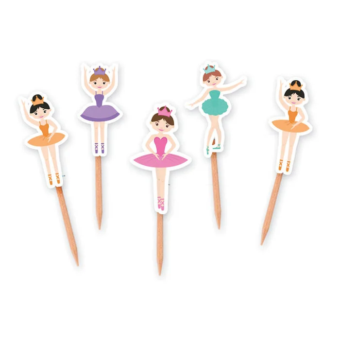 Big Party Picks Sagomati I Love Ballet 4 x 7 Cm Cf 25 Pz Multicolor