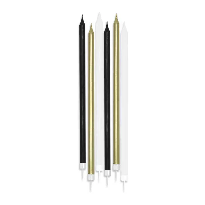 Big Party Candeline Matite Special Prestige L 15 Cm 6 Pz + Supporto