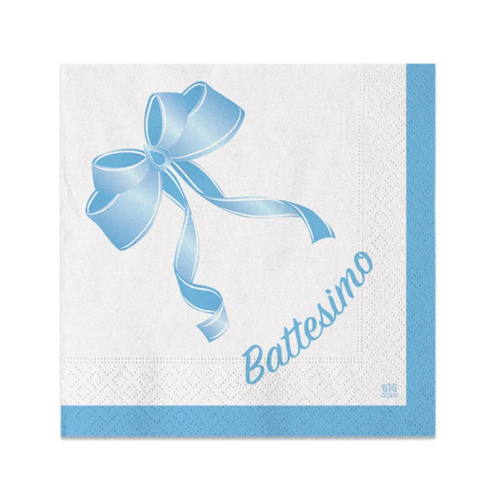 Big Party Tovaglioli Carta Battesimo 25 x 25 Cm Cf 20 Pz Celeste