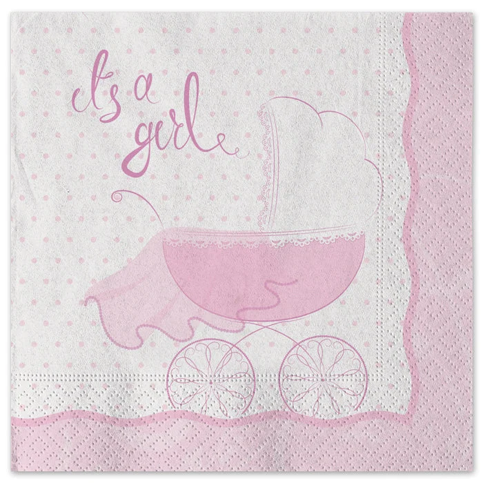 Big Party Tovaglioli Carta It's a Girl 33 x 33 Cm Cf 20 Pz Rosa