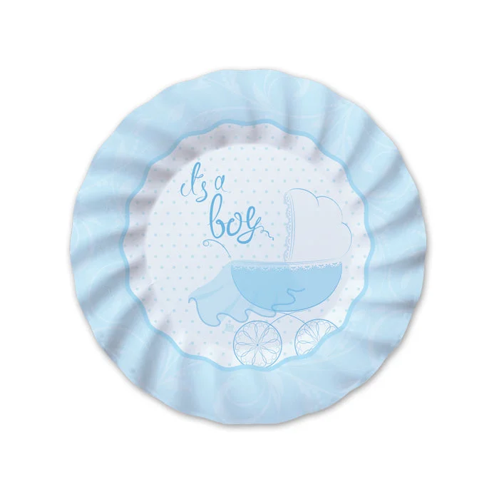 Big Party Piatti Carta It's a Boy D 20 Cm Cf 8 Pz Celeste