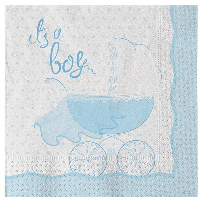 Big Party Tovaglioli Carta It's a Boy 33 x 33 Cm Cf 20 Pz Celeste