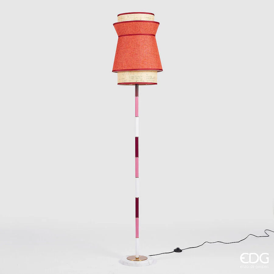 EDG Enzo De Gasperi Lampada da Terra Yoroi H 188 Cm D 35 Cm IP 20 E27 Red Mix
