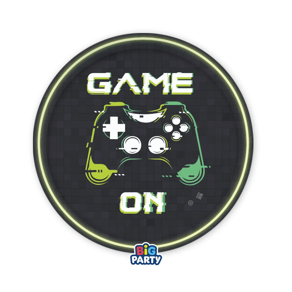 Big Party Piatti Carta Videogame D 18 Cm Cf 6 Pz Nero Verde