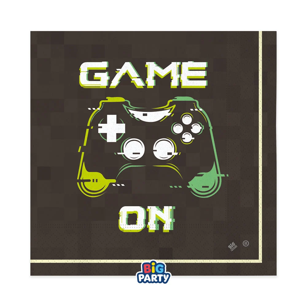 Big Party Tovaglioli Carta Videogame 33 x 33 Cm Cf 16 Pz Nero Verde