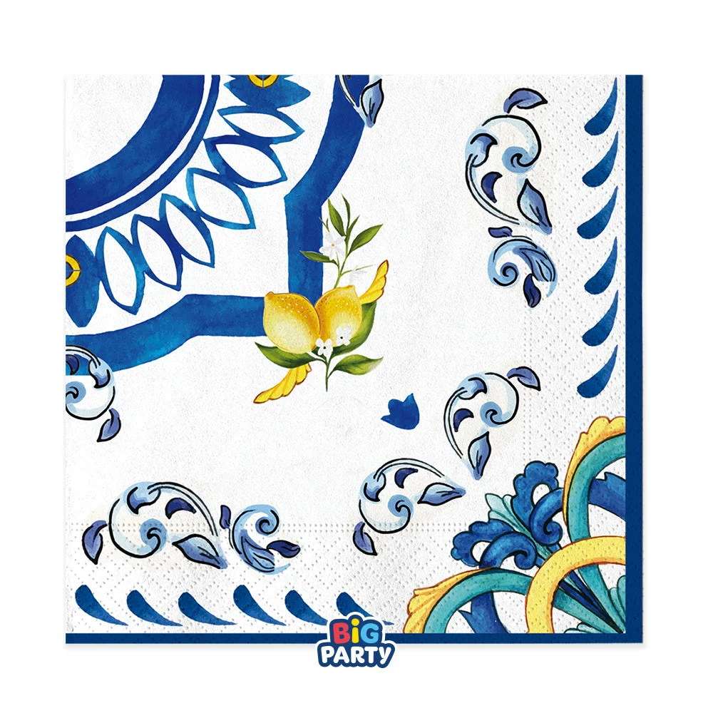 Big Party Tovaglioli Carta Amalfi 33 x 33 Cm Cf 16 Pz