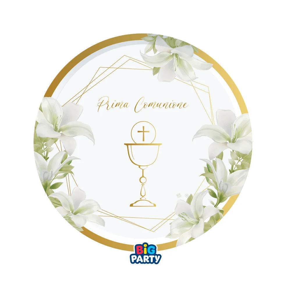 Big Party Piatti Carta Comunione Geometric D 18 Cm Cf 6 Pz