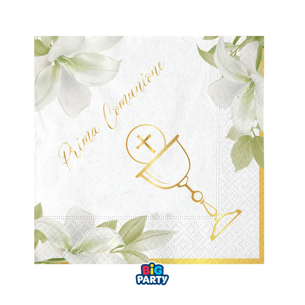 Big Party Tovaglioli Carta Comunione Geometric 25 x 25 Cm Cf 16 Pz