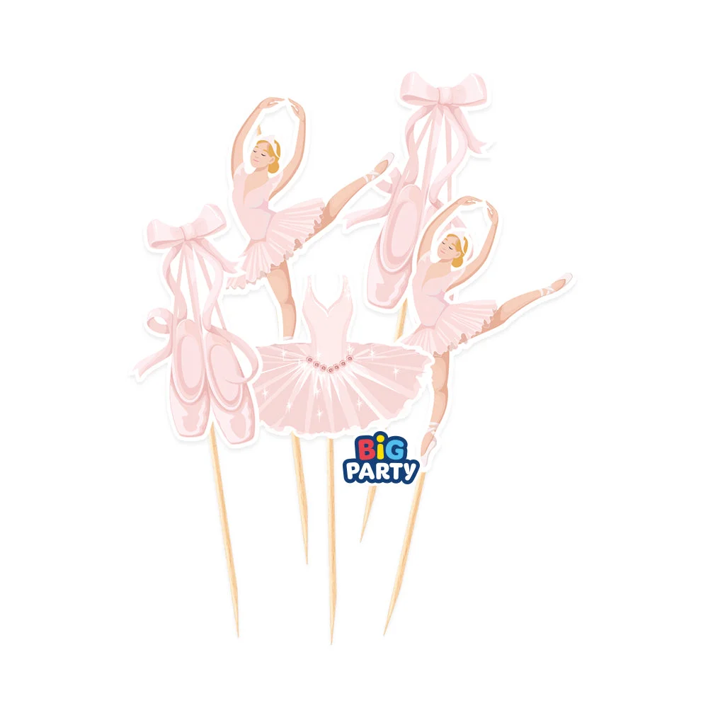 Big Party Cake Topper Sagomati Ballet Mini Cf 5 Pz