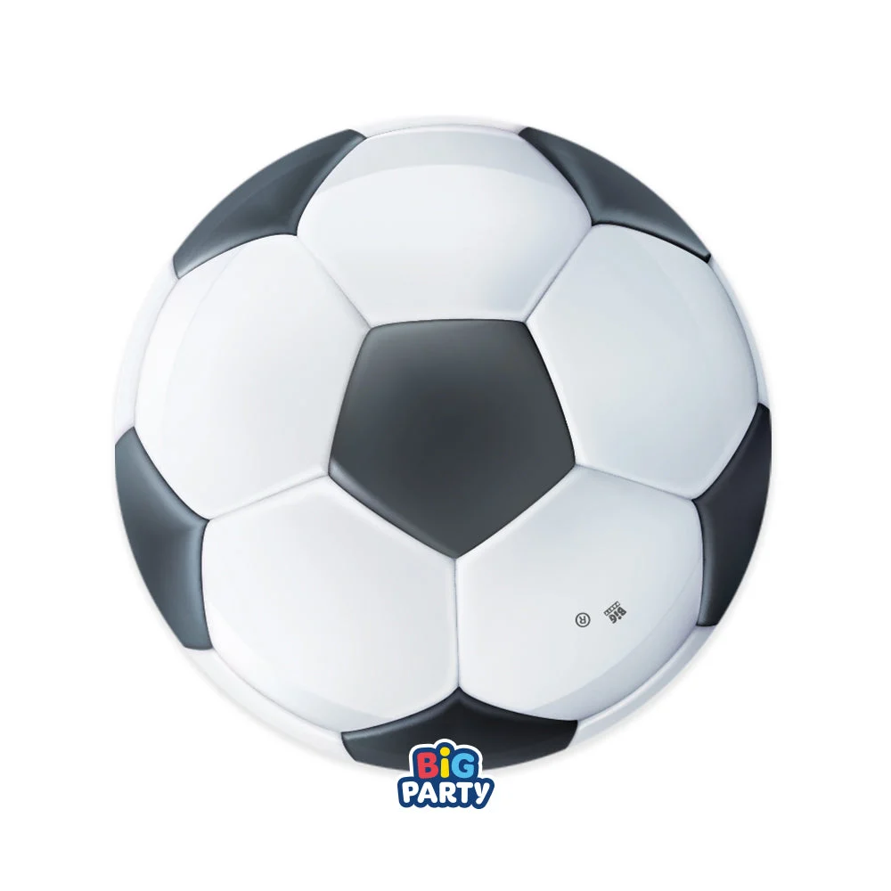 Big Party Piatti Carta Football D 18 Cm Cf 6 Pz Bianco Nero