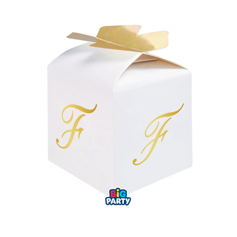 Big Party Bomboniera Scatoline Cubetto Fiocco Lettera F Cf 10 Pz