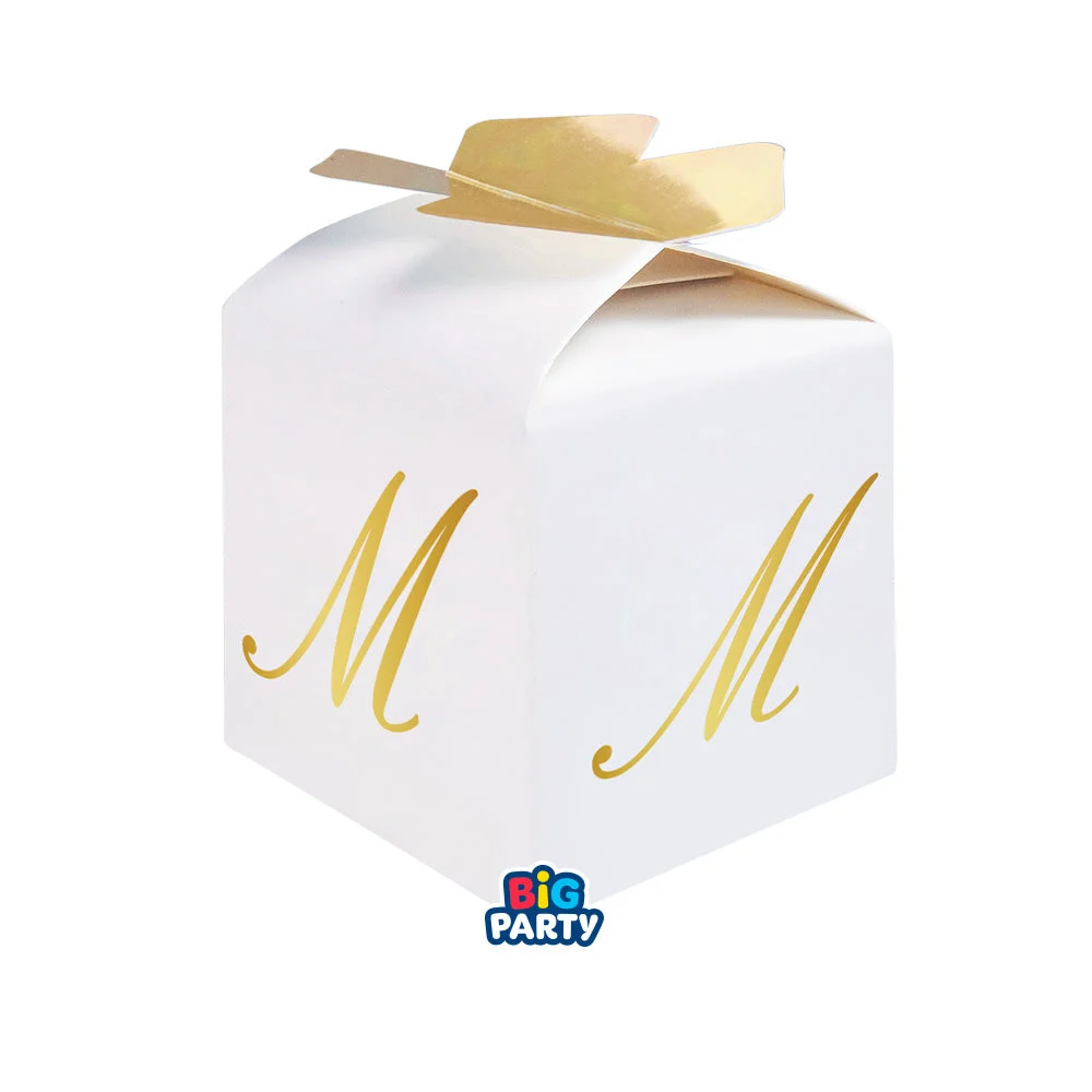 Big Party Bomboniera Scatoline Cubetto Fiocco Lettera M Cf 10 Pz