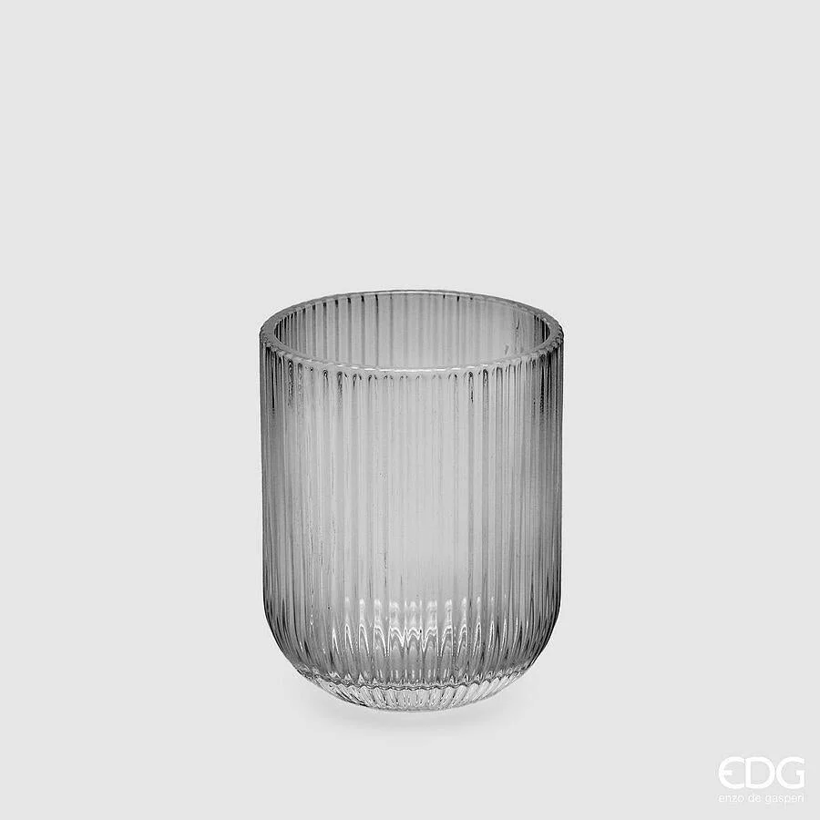 EDG Enzo De Gasperi Bicchiere Righe Tumbler H 9 Cm D 7 Cm 4 Pz Grey