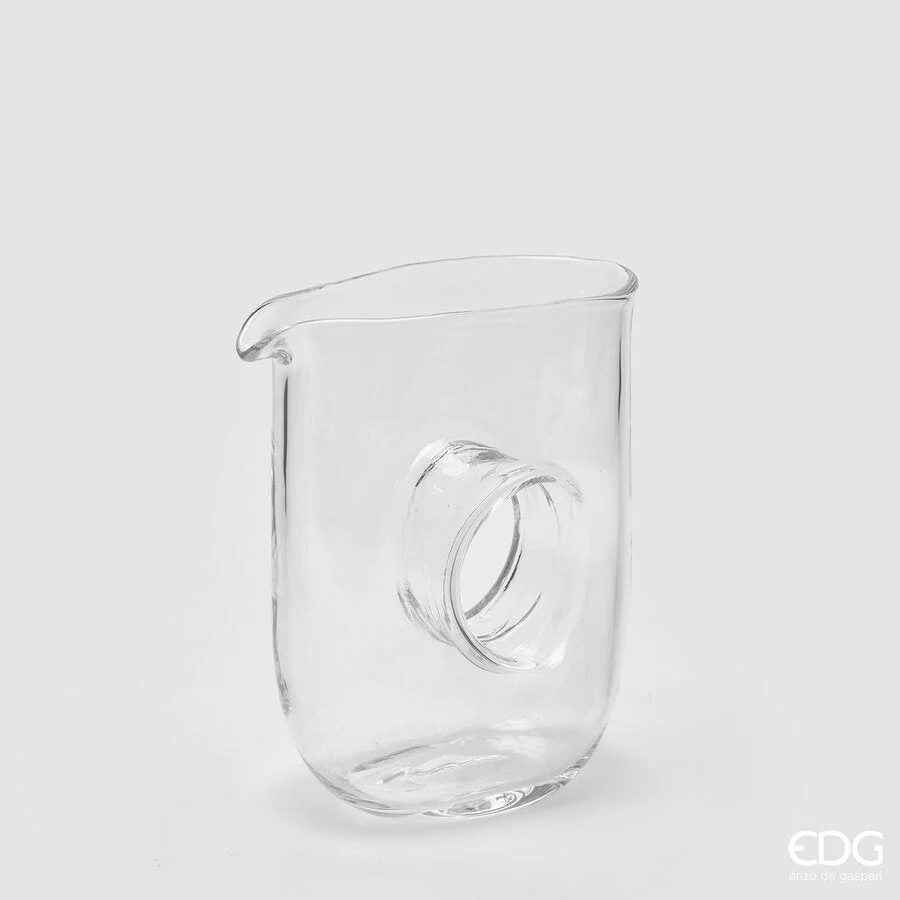 EDG Enzo De Gasperi Decanter con Foro H 20 Cm L 17 Cm L 7,5 Cm Natural Trasparente