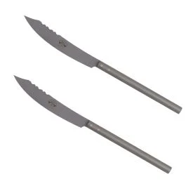 500 COLTELLO DA TAVOLA MANICO ACCIAIO INOX SABBIATO CONFEZIONE 2 PZ