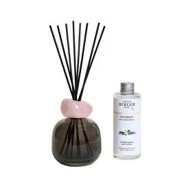 DIFFUSORE A BASTONICINI MINERAL NERO E QUARZO ROSA + LUMIERE FLORAL 180 ML