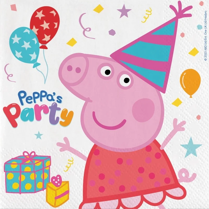 Big Party Tovaglioli Carta Peppa Pig 33 x 33 Cm Cf 20 Pz