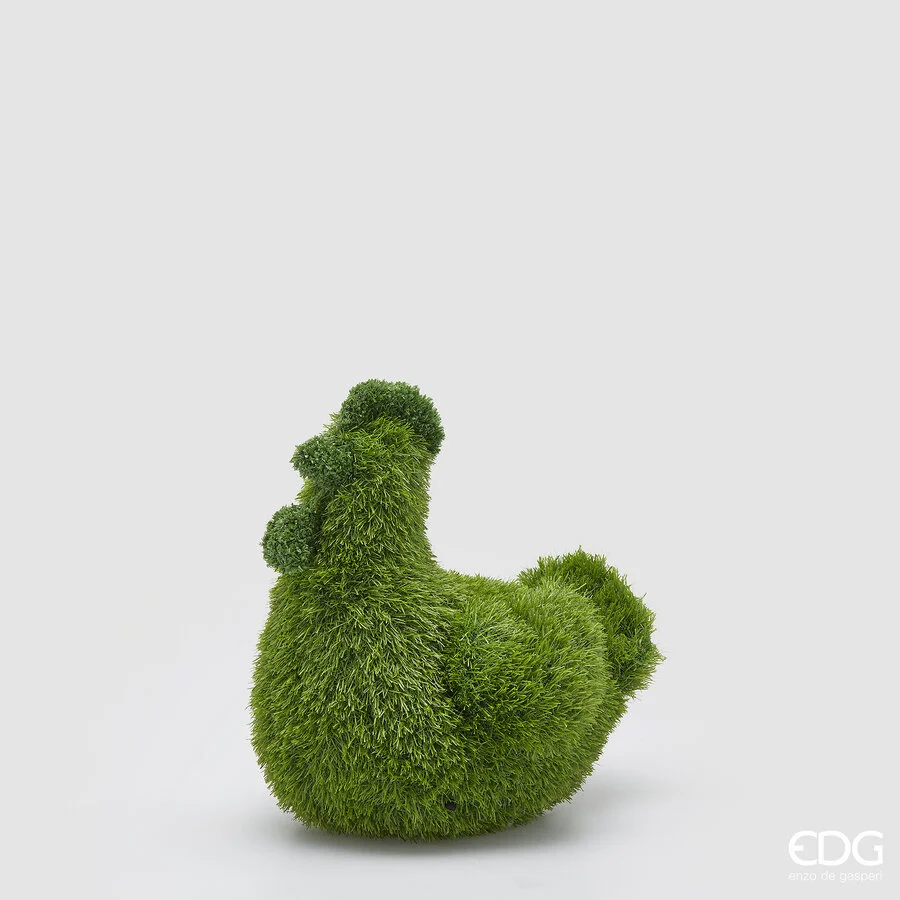 EDG Enzo De Gasperi Decoro Erba Gallina H 36 Cm L. 35 Cm L 25 Cm Green