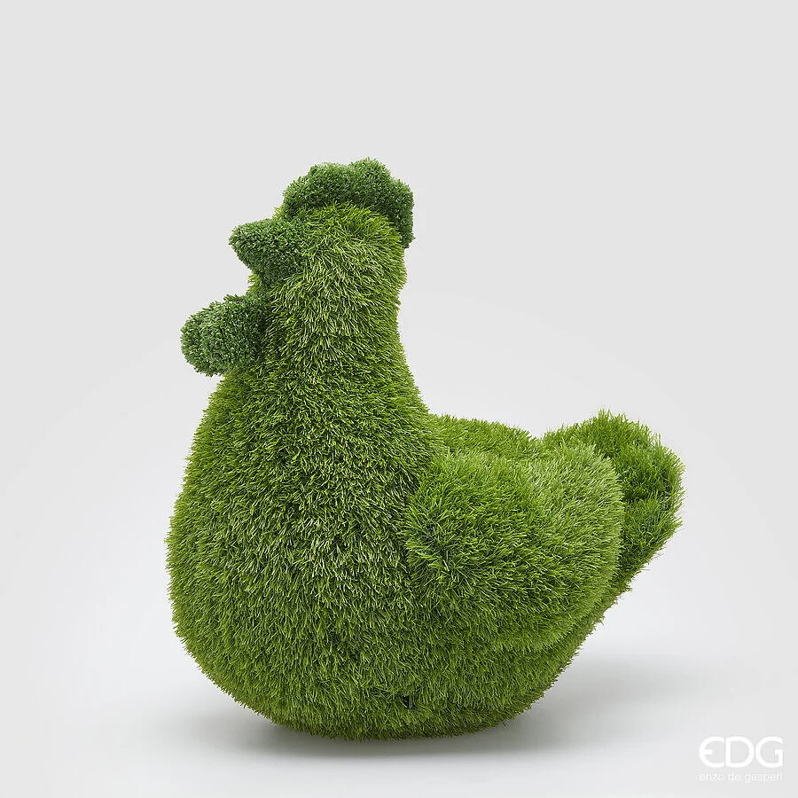 EDG Enzo De Gasperi Decoro Erba Gallina H 50 Cm L. 36 Cm L 46 Cm Green