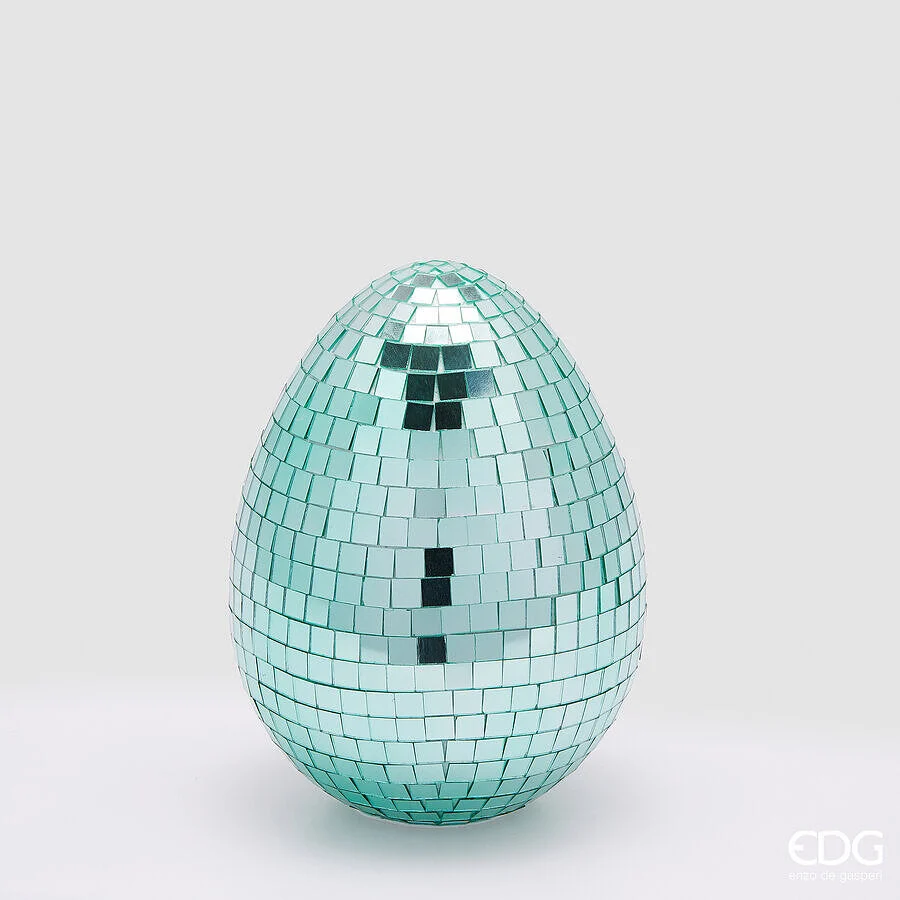 EDG Enzo De Gasperi Decoro Mirror Uovo H 20 Cm D 15 Cm Aqua