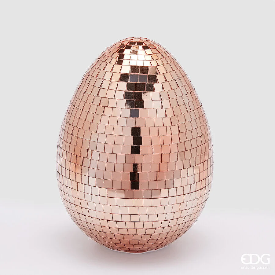 EDG Enzo De Gasperi Decoro Mirror Uovo H 25 Cm D 18,5 Cm Salmon