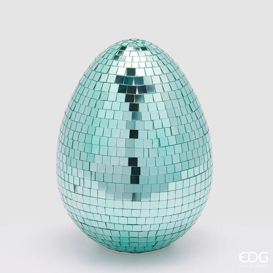 EDG Enzo De Gasperi Decoro Mirror Uovo H 25 Cm D 18,5 Cm Aqua