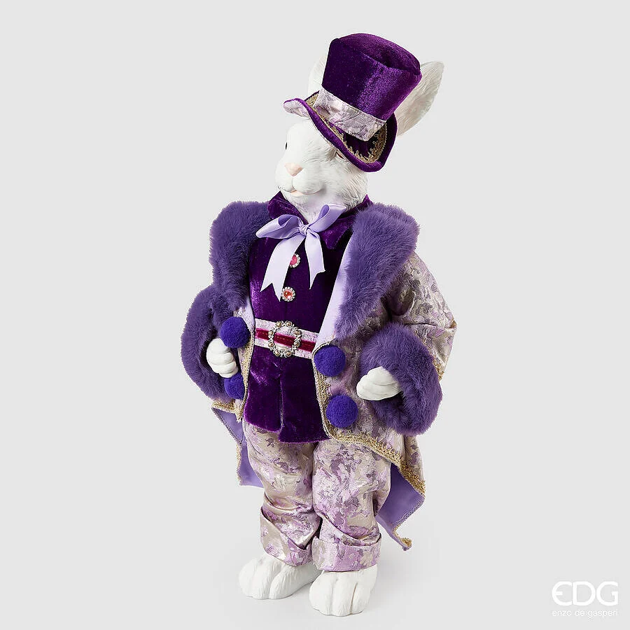 EDG Enzo De Gasperi Decoro Coniglio Dandy H 55 Cm Violet