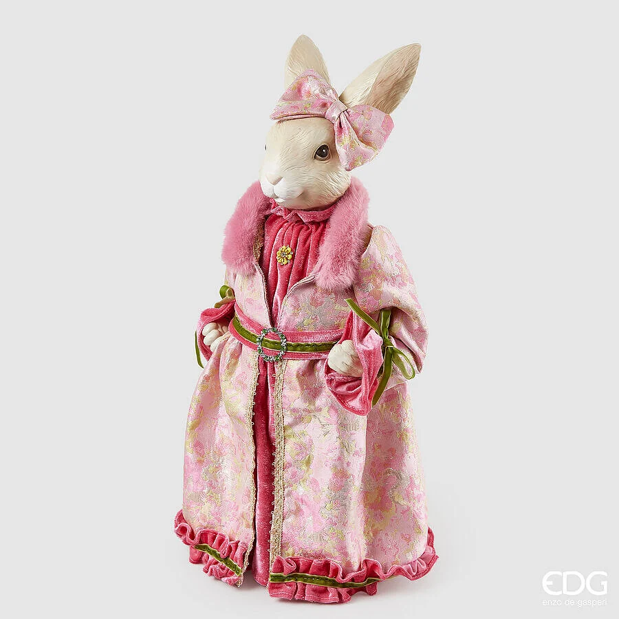EDG Enzo De Gasperi Decoro Coniglio Dandy H 51 Cm Two Tone Pink