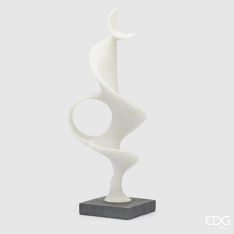 EDG Enzo De Gasperi Scultura Fluid Design con Base H 70 Cm L 19 Cm L 19 Cm Ivory