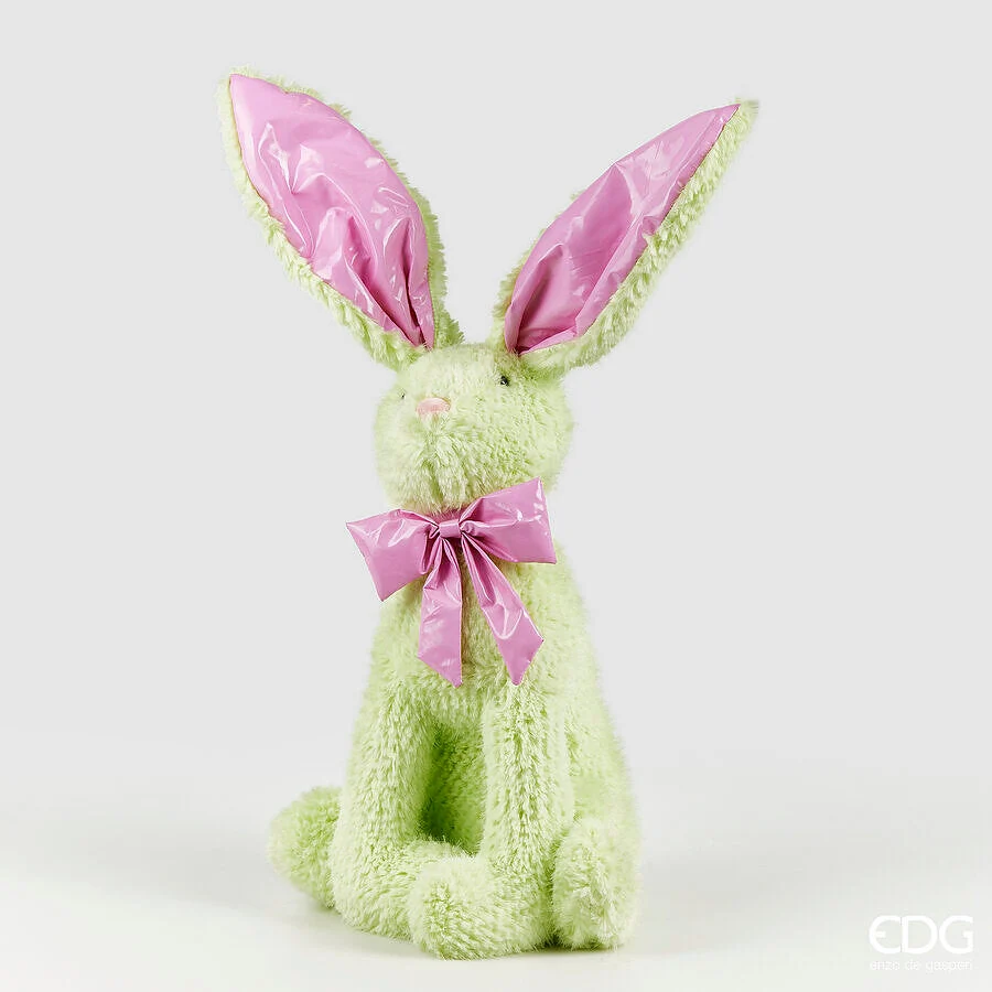 EDG Enzo De Gasperi Decoro Peluche Coniglio H 60 Cm L 26 Cm L 20 Cm Light Green