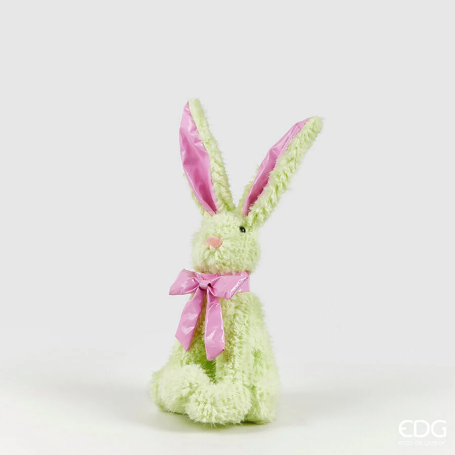 EDG Enzo De Gasperi Decoro Peluche Coniglio H 36 Cm L 17 Cm L 15 Cm Light Green