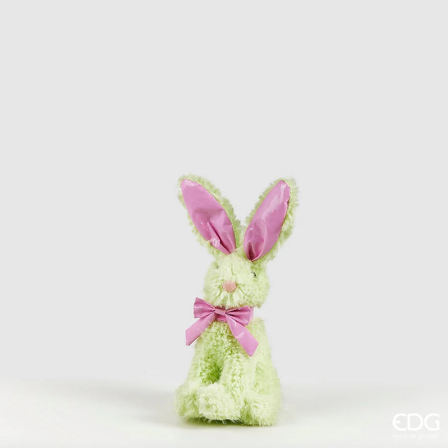 EDG Enzo De Gasperi Decoro Peluche Coniglio H 28 Cm L 15 Cm L 11 Cm Light Green
