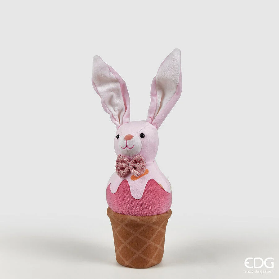EDG Enzo De Gasperi Decoro Gelato Coniglio H 29 Cm D 9 Cm Pink Mix