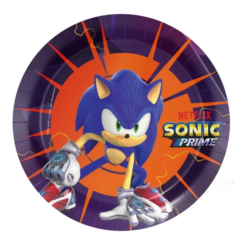 Big Party Piatti Carta Sonic Prime D 18 Cm Cf 8 Pz