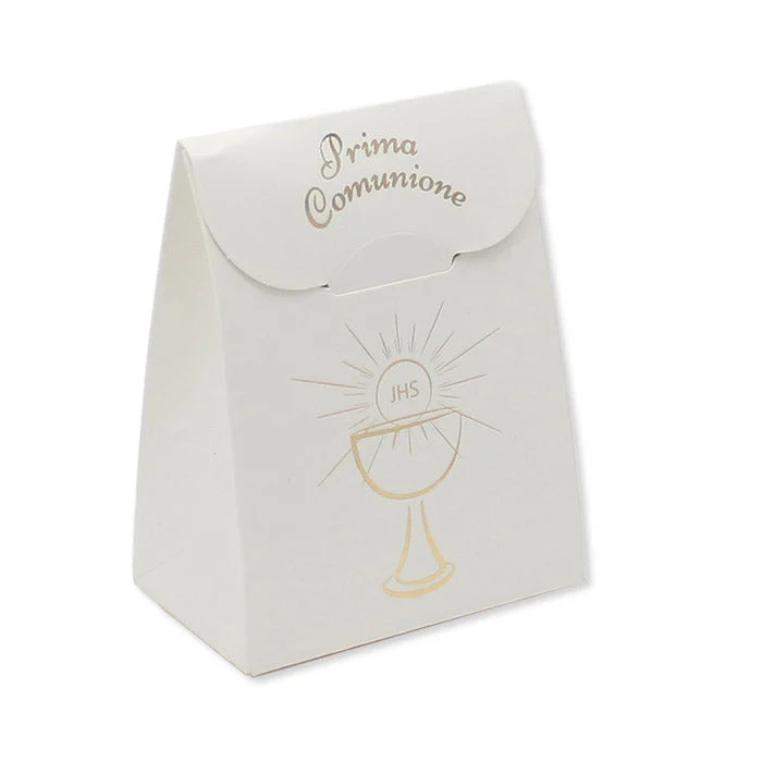 Big Party Bomboniera Scatolina Sacchetto Comunione 6 x 8 x 3,5 Cm Gold Metal Cf 25 Pz