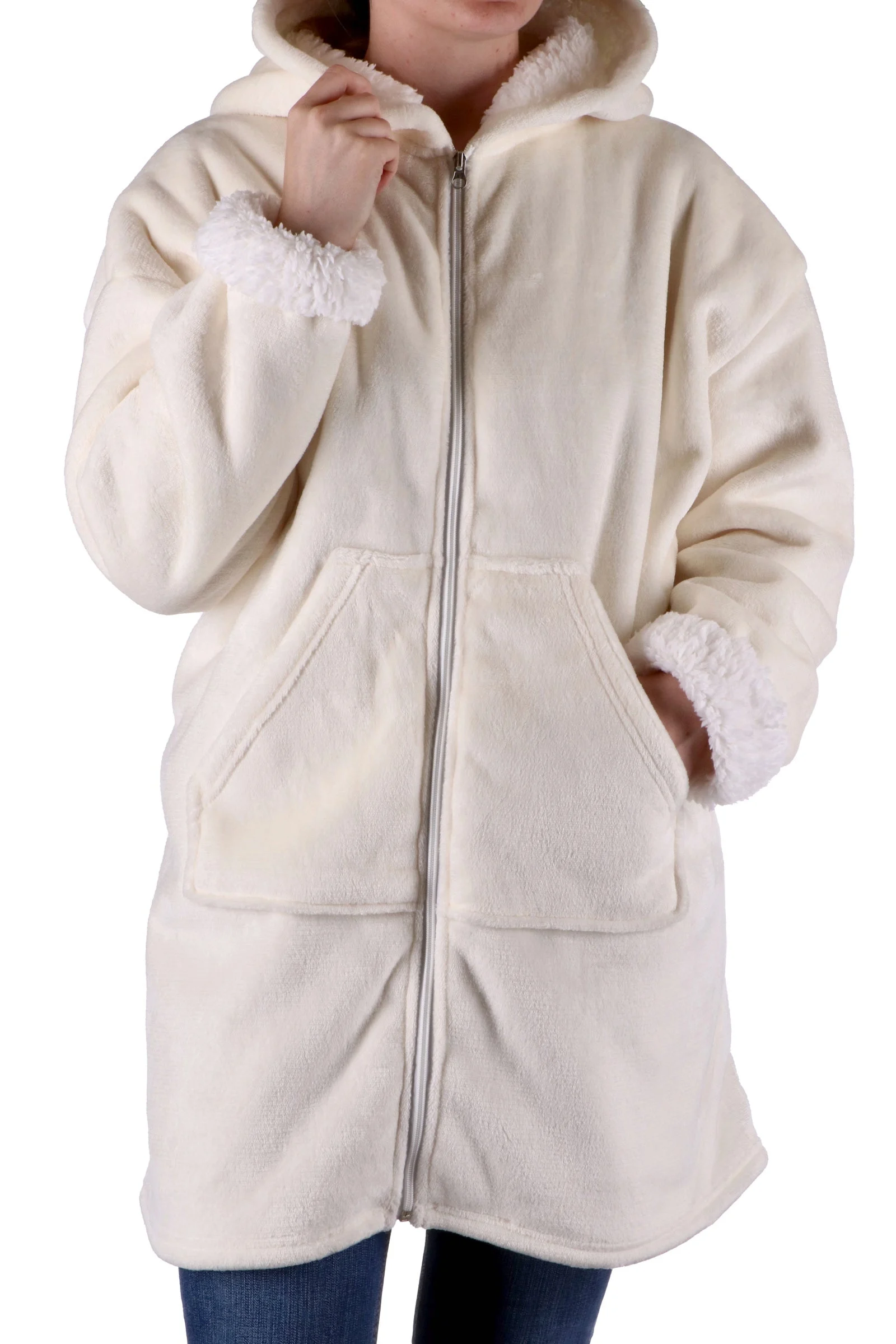 Ad Trend Felpa Natale Plaid Flanella Sherpa Ass. Bianco Grigio Marrone 1 Pz