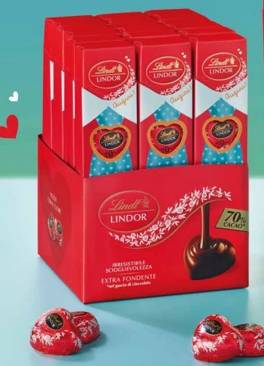 Lindt Tubicino Cuore Festa del Papà Cioccolato Fondente 70 % 69 Gr 1 Pz