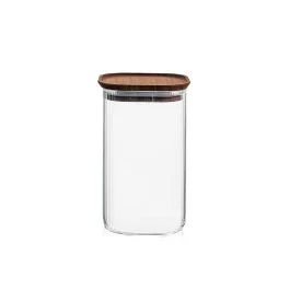 BARATTOLO BOROSILICATO TONDO TAPPO LEGNO 1.3 L