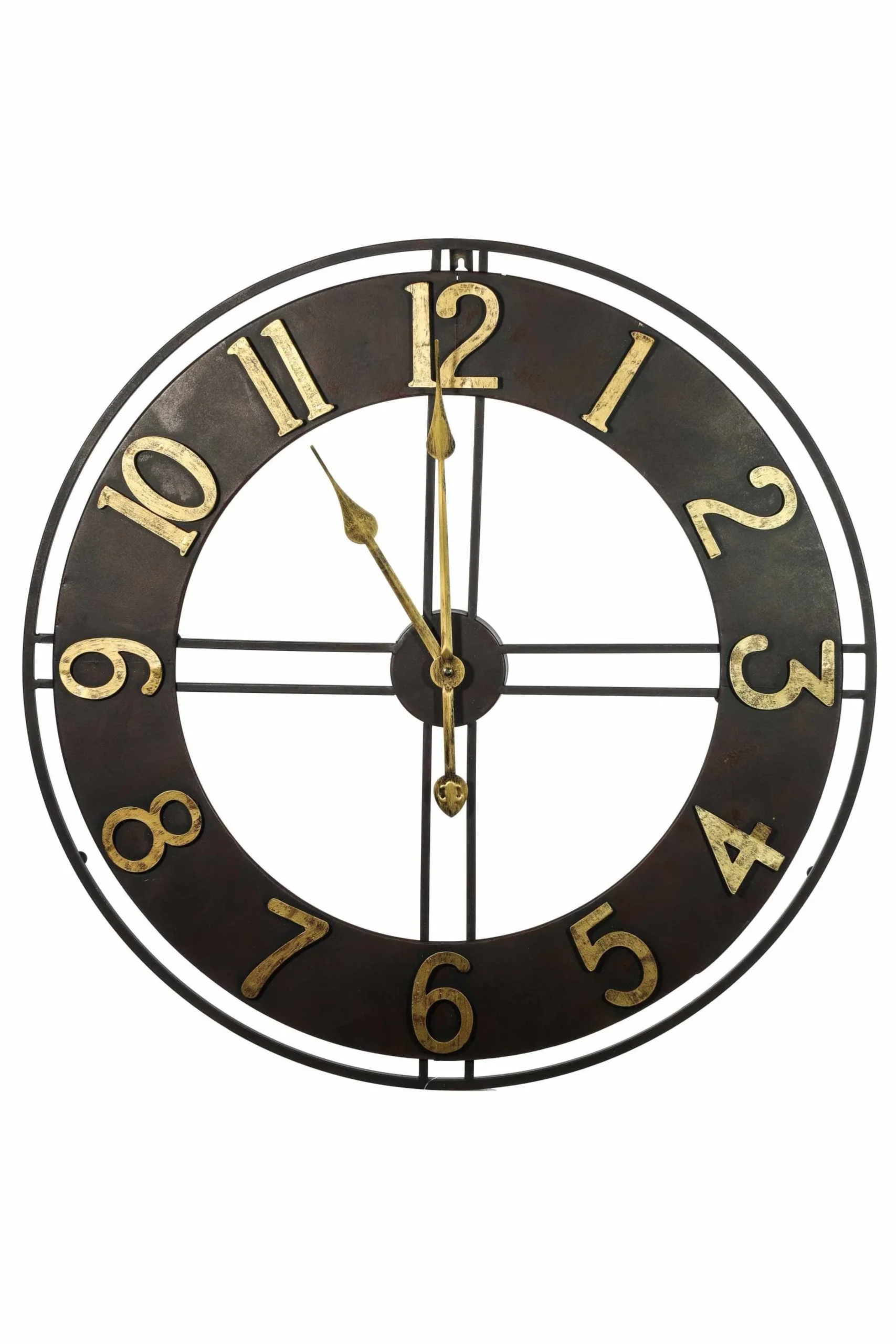 ARPIMEX Orologio Tondo Metallo D 60 Cm Black Gold