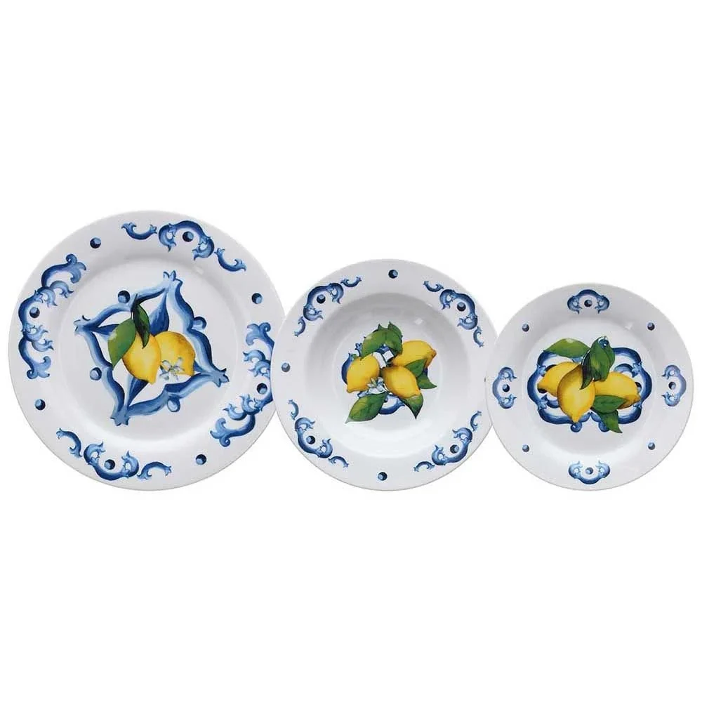Tognana Servizio Tavola Atollo Citrus 18 Pz Porcellana Blu