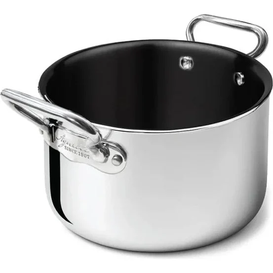 AGNELLI Casseruola Alta Aluinox 2Ply Antiaderente con 2 Manici D 24 Cm