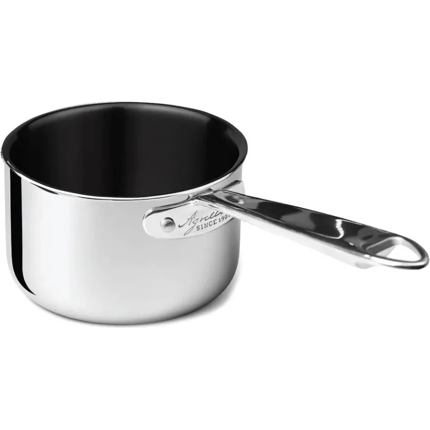 AGNELLI Casseruola Alta Aluinox 2ply Antiaderente con 1 Manico D 16 Cm