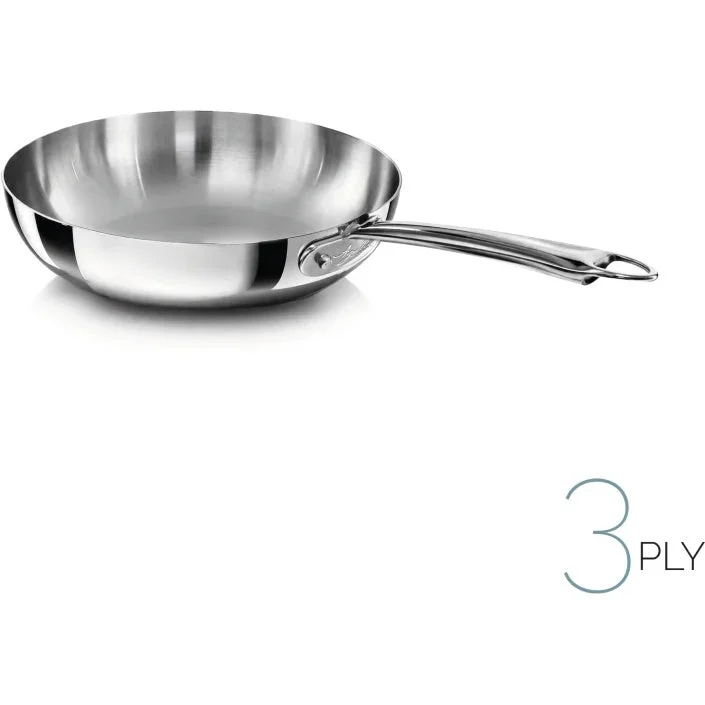 AGNELLI Padella alta Aluinox 3ply Inox con 1 Manico 24x6,5 Cm