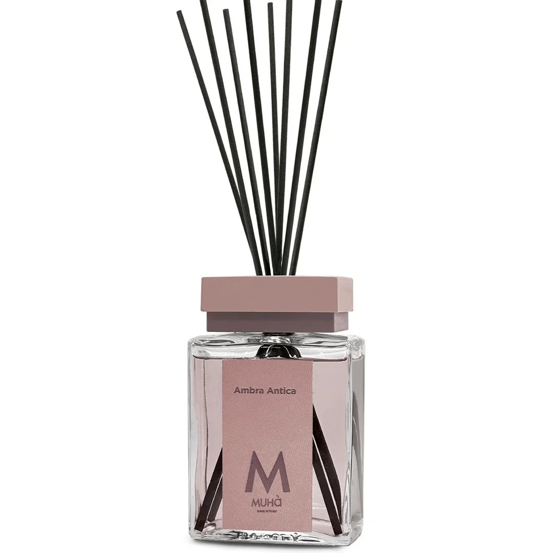 Muhà Luxe Perfume Diffusore Ambiente con Bastoncini Ambra Antica 1.000 Ml