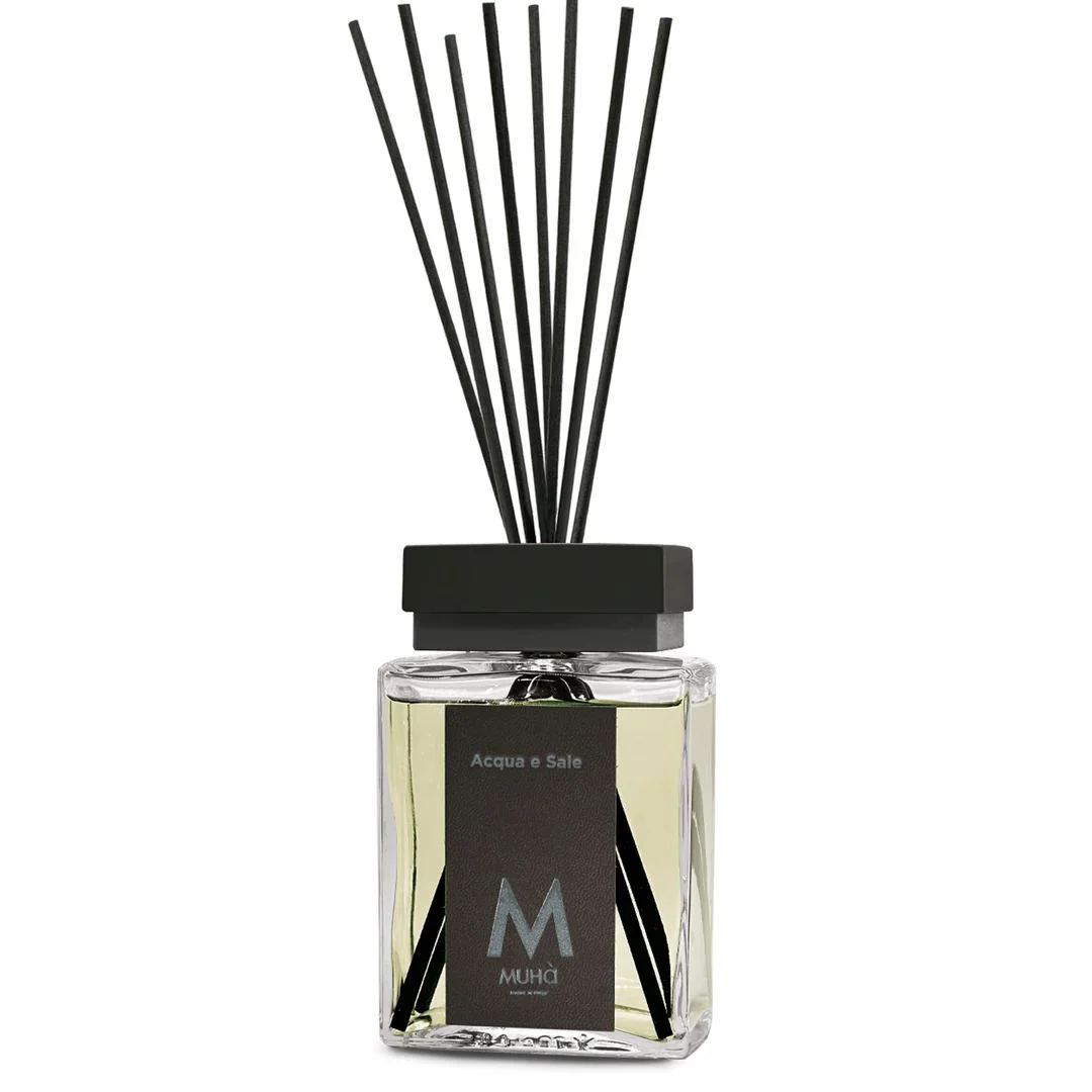 Muhà Luxe Perfume Diffusore Ambiente con Bastoncini Acqua e Sale 500 Ml
