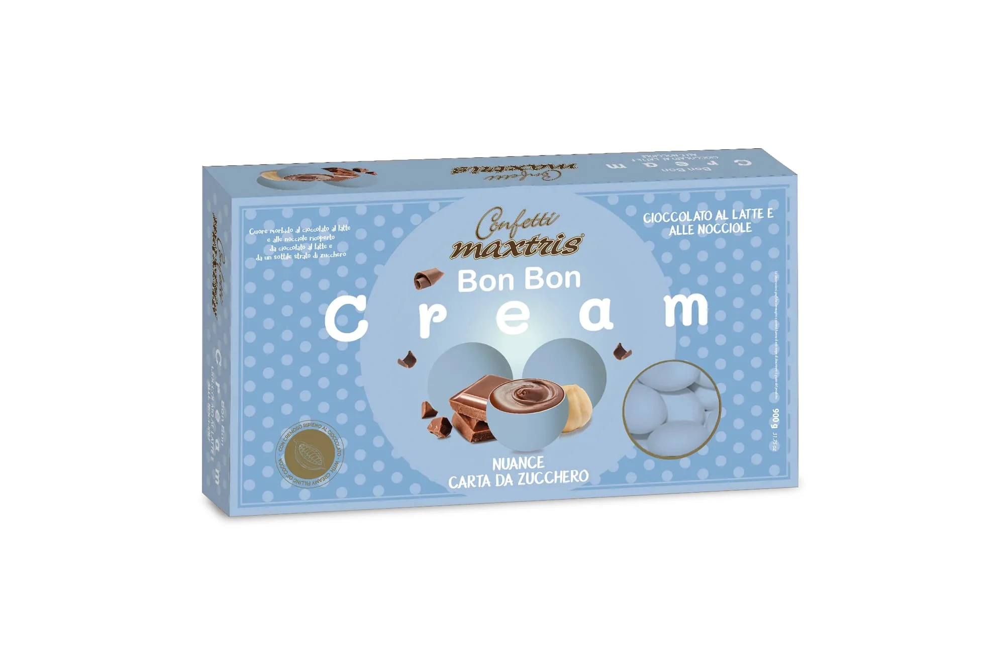 Maxtris Confetti Bon Bon Cream Gianduia Nuance Carta da Zucchero 900 Gr