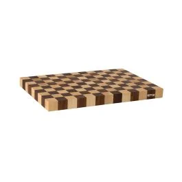 SCACCHI TAGLIERE RETTANTOLARE INTARSIATO IN LEGNO MASSELLO OLIATO 49X31 CM