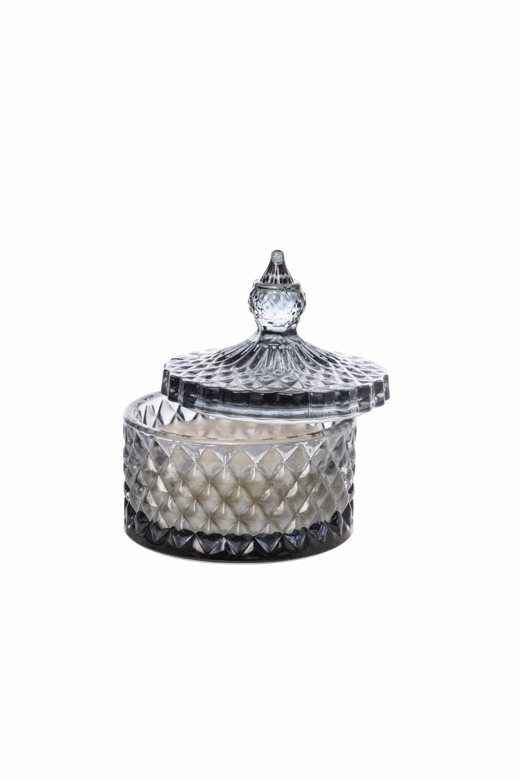 ARPIMEX Candela Vasetto Vetro con Cera D 8,5 Cm H 10 Cm Bomboniera Grey