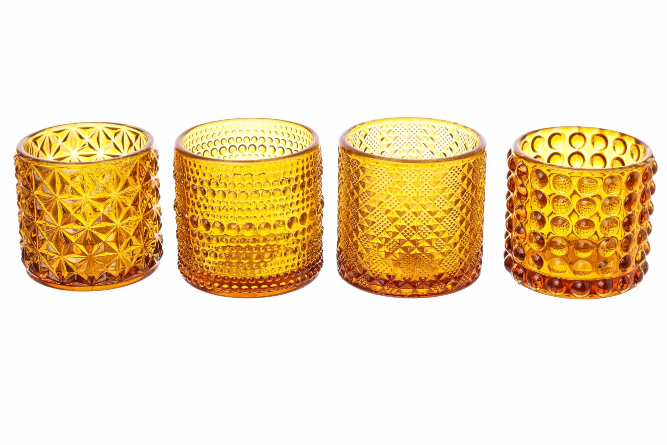 ARPIMEX Vasetti Vetro Portacandele D 7 Cm H 6,8 Cm Marrone Mix 4 Pz