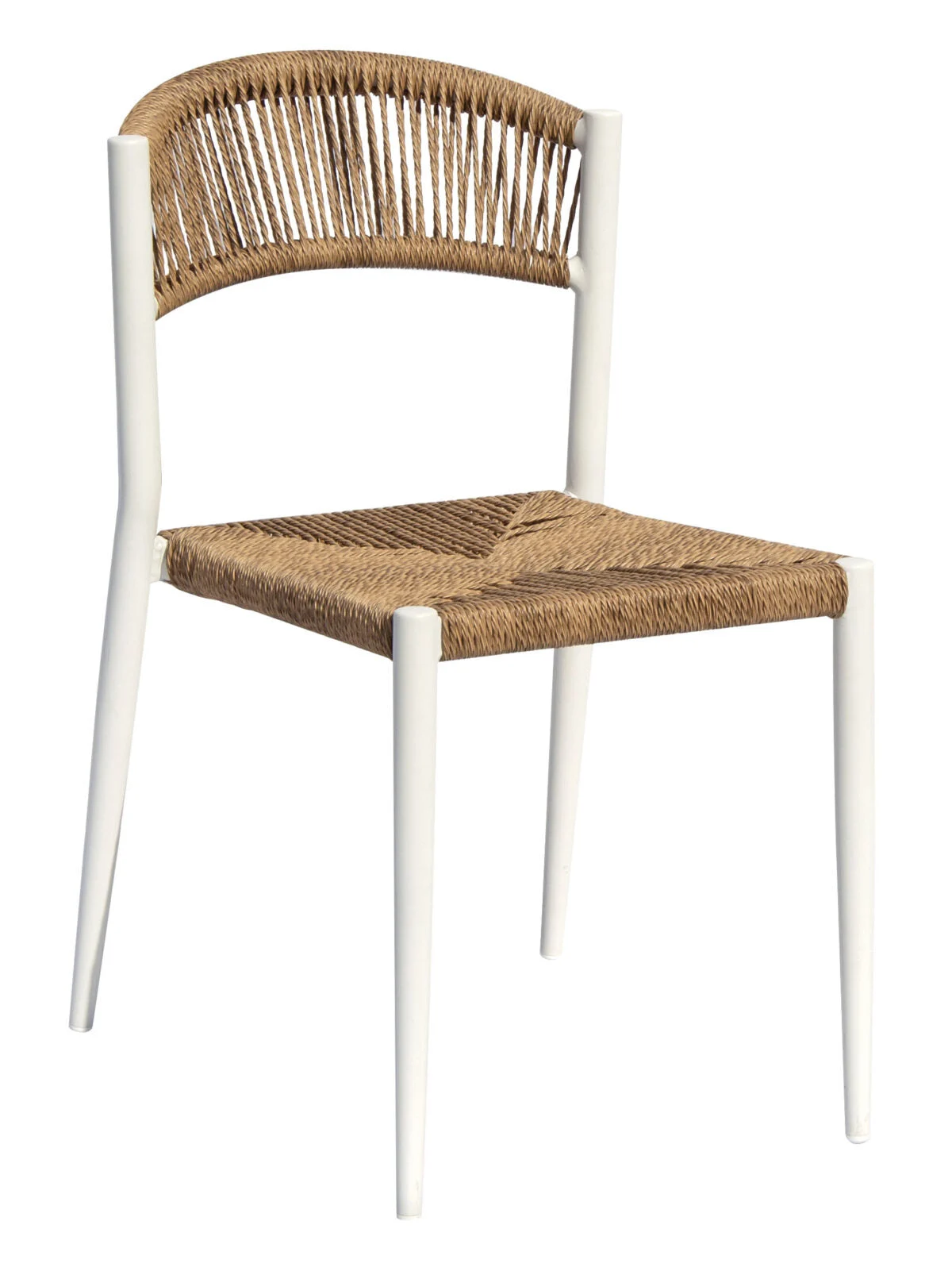 Moia Greenwood Sedia Milano Alluminio Bianco con Corda Paglia
